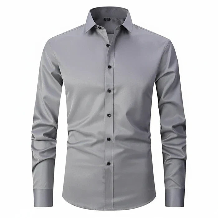 Joachim | Herren Minimal Knopfleisten Langarm Shirt