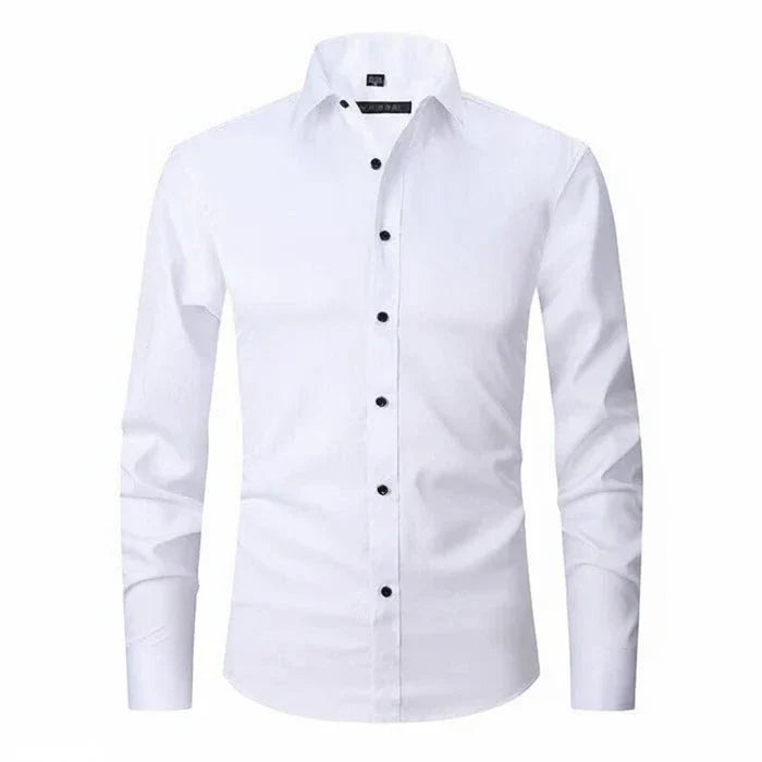 Joachim | Herren Minimal Knopfleisten Langarm Shirt