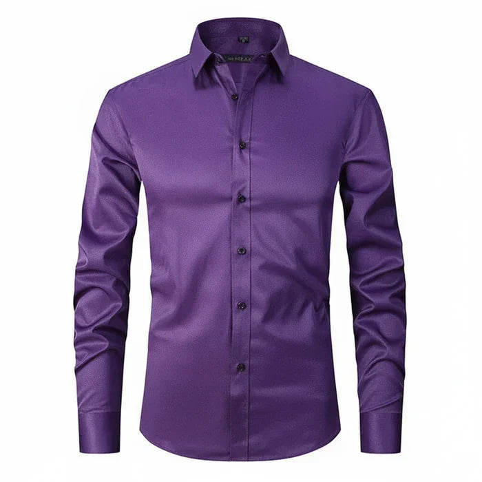 Joachim | Herren Minimal Knopfleisten Langarm Shirt
