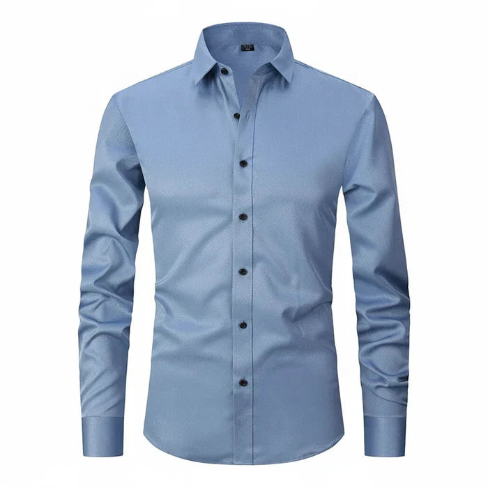 Joachim | Herren Minimal Knopfleisten Langarm Shirt
