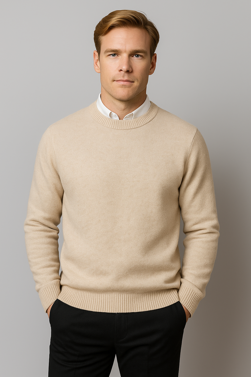 Christian | Herren Frühlings Klassischer Rundhals Pullover