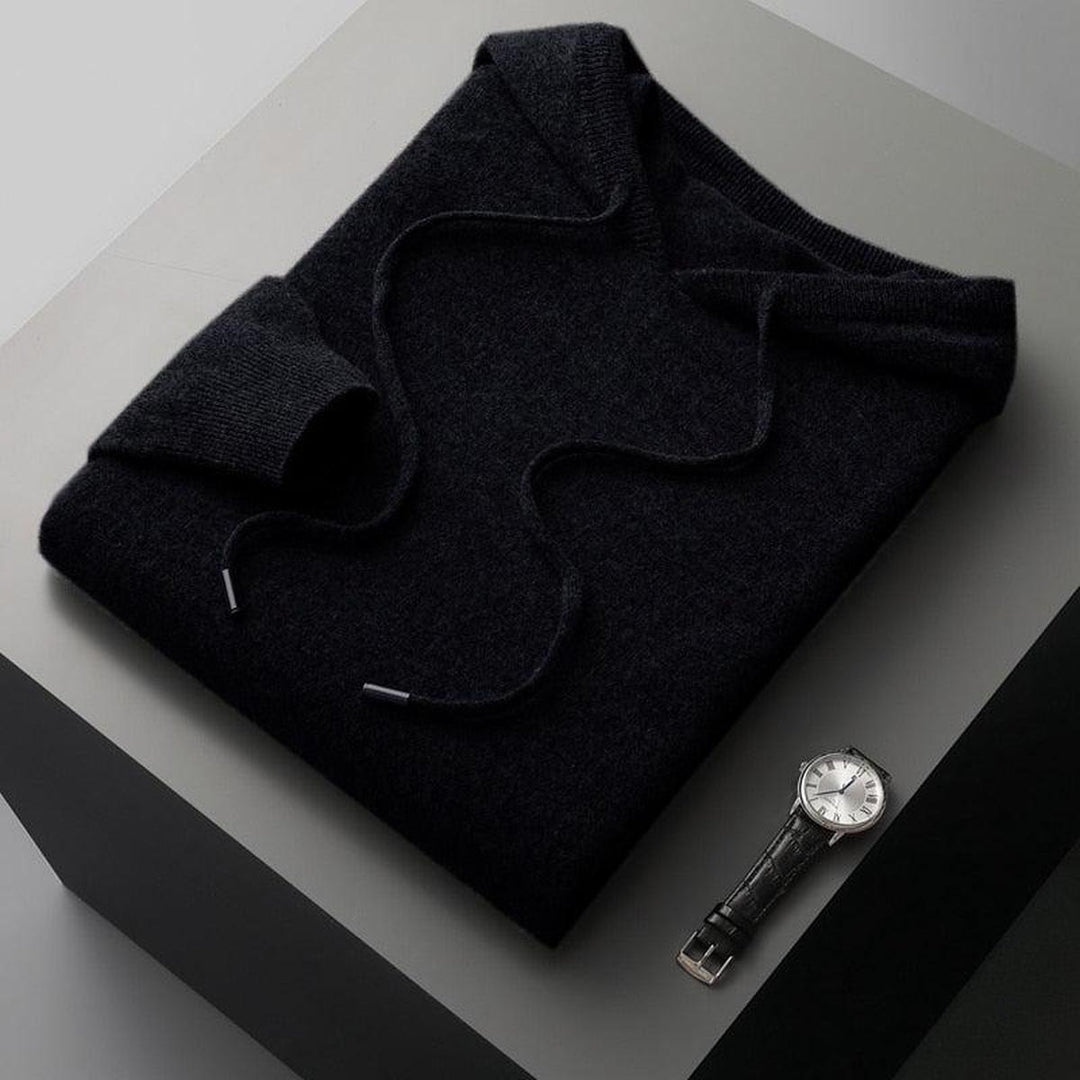 Malte | Herren Lässiger Strickpullover mit Kapuze