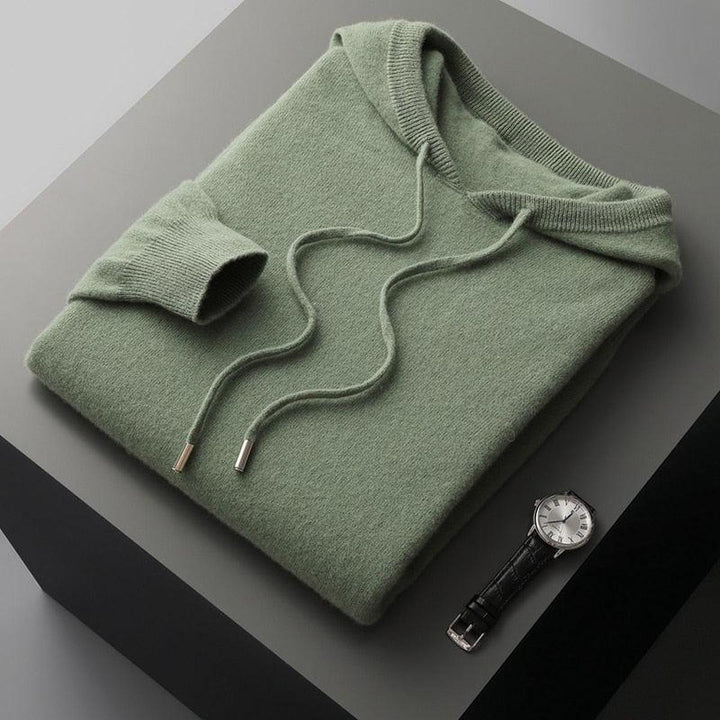 Malte | Herren Lässiger Strickpullover mit Kapuze