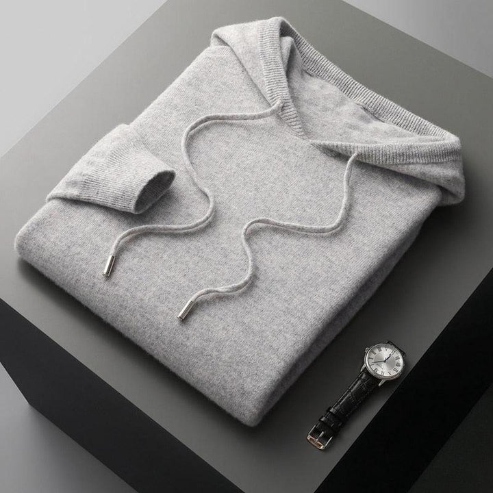 Malte | Herren Lässiger Strickpullover mit Kapuze