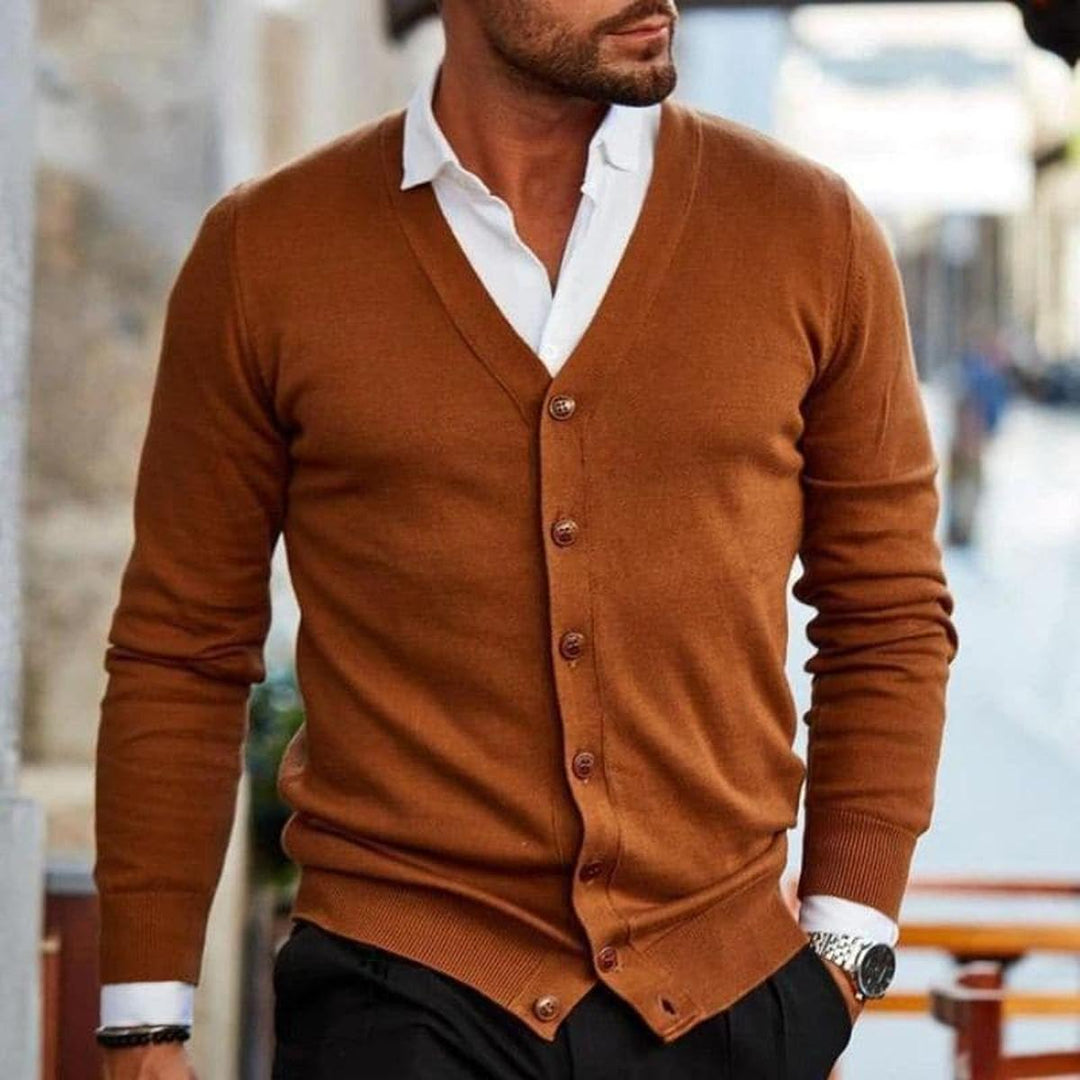 Markus | Herren Business-Casual Strickjacke mit V-Ausschnitt