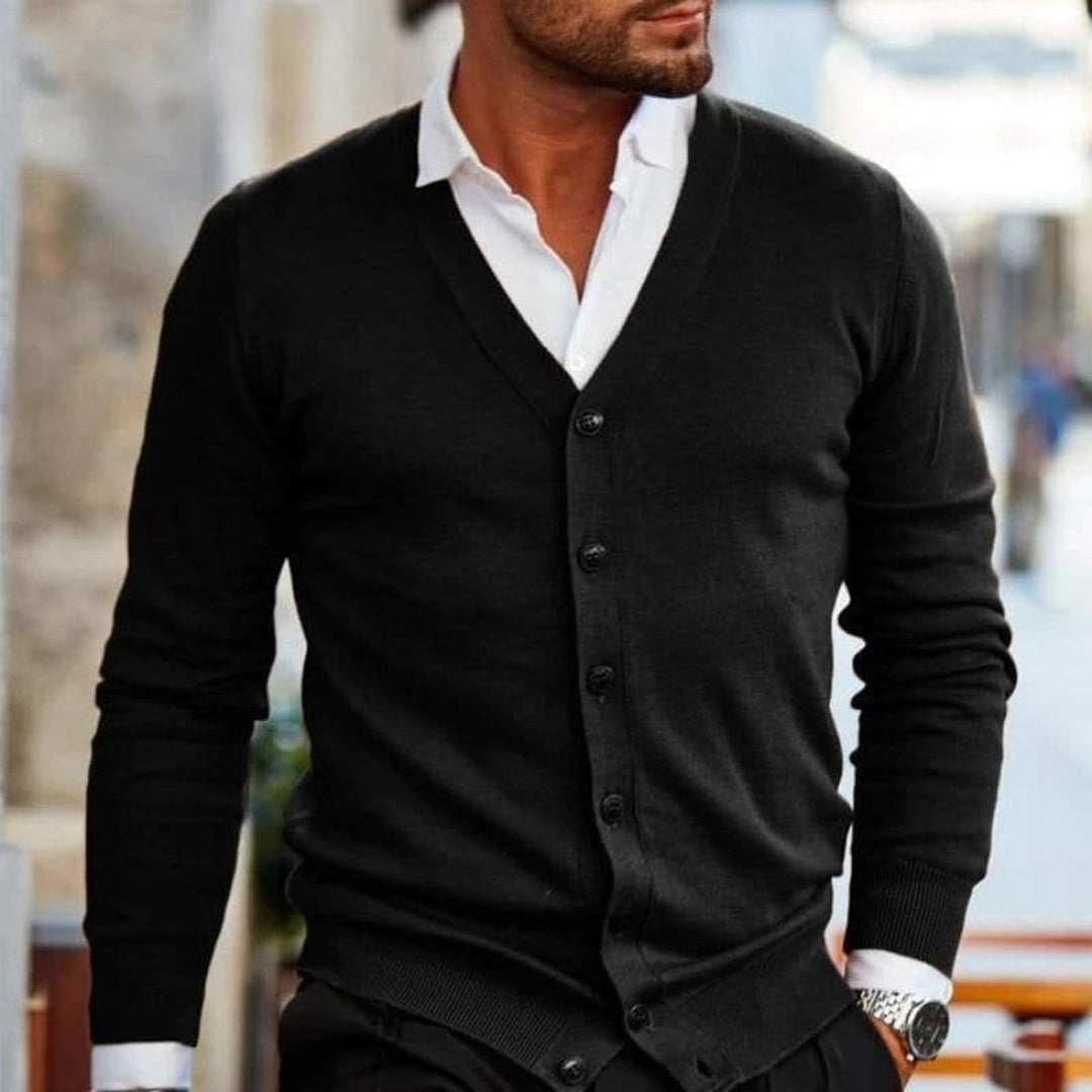 Markus | Herren Business-Casual Strickjacke mit V-Ausschnitt