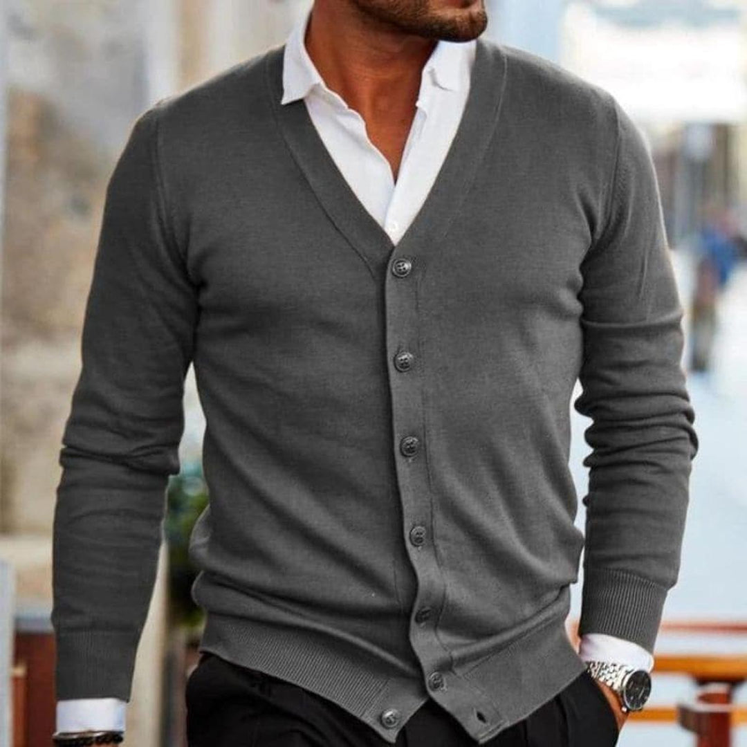 Markus | Herren Business-Casual Strickjacke mit V-Ausschnitt
