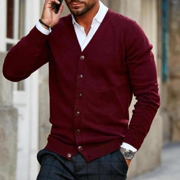 Markus | Herren Business-Casual Strickjacke mit V-Ausschnitt