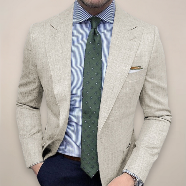 Heinrich | Herren Frühjahrs Strukturierter Taillierter Blazer mit Textur