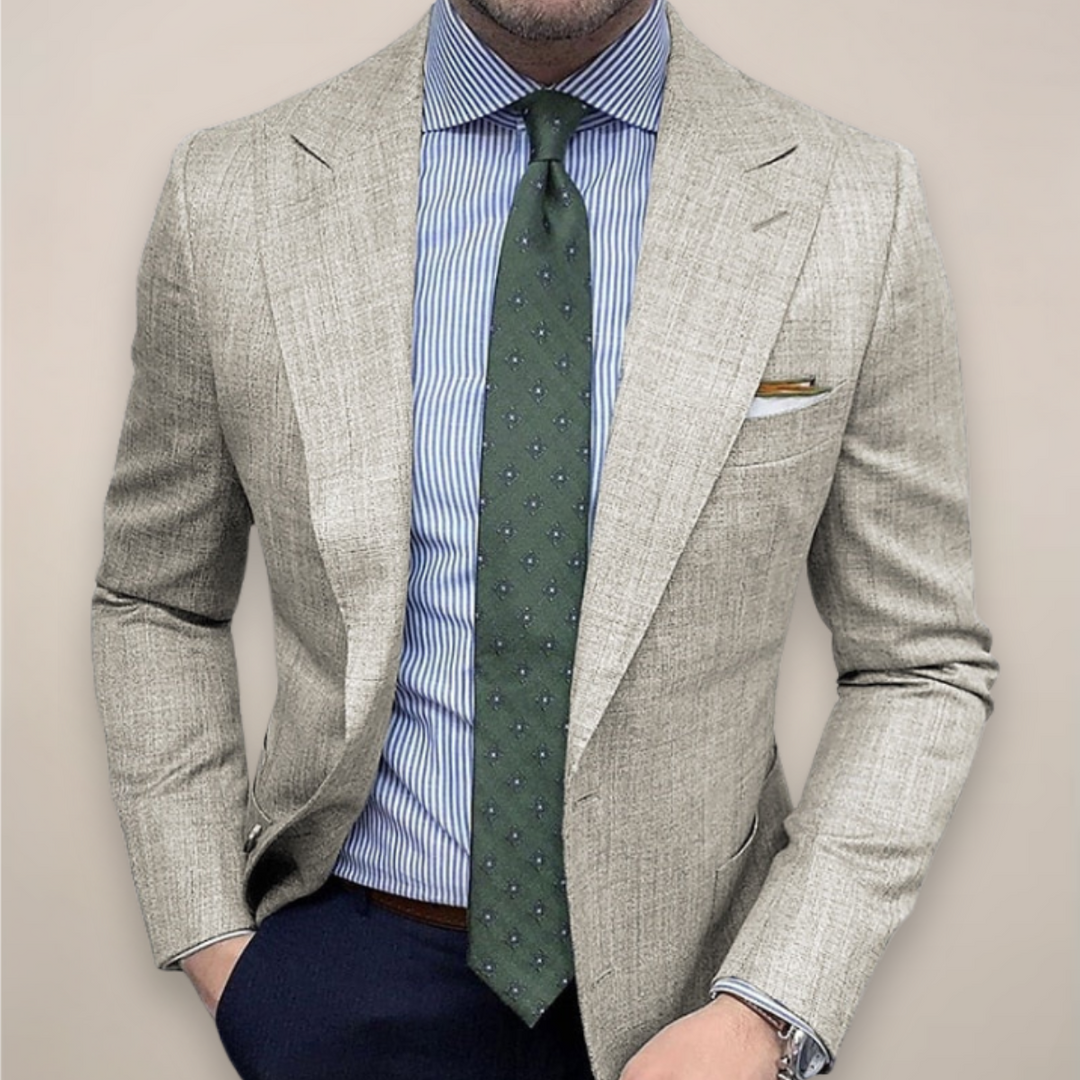 Heinrich | Herren Frühjahrs Strukturierter Taillierter Blazer mit Textur