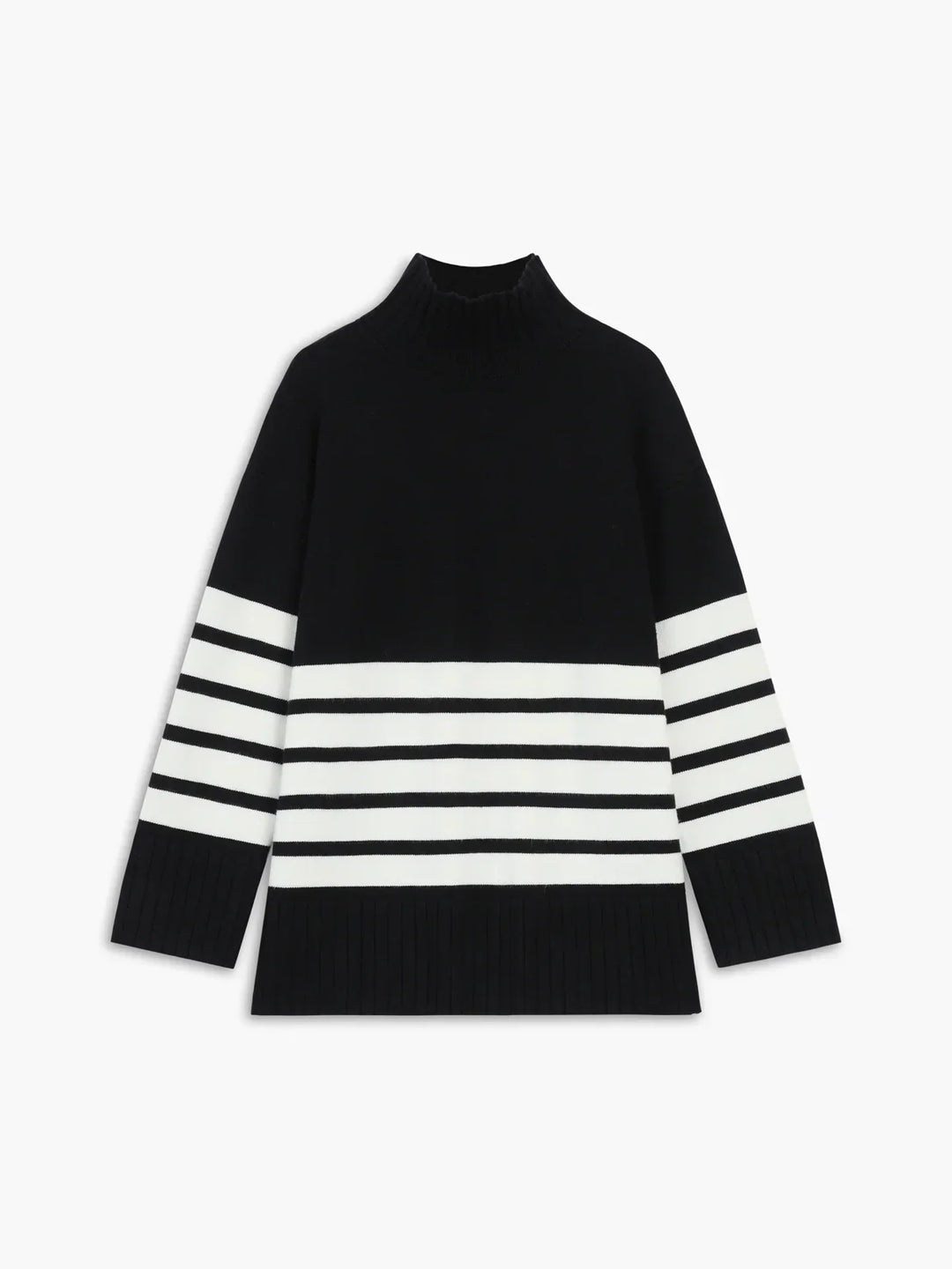 Mia - Damen Rollkragenpullover mit Streifen