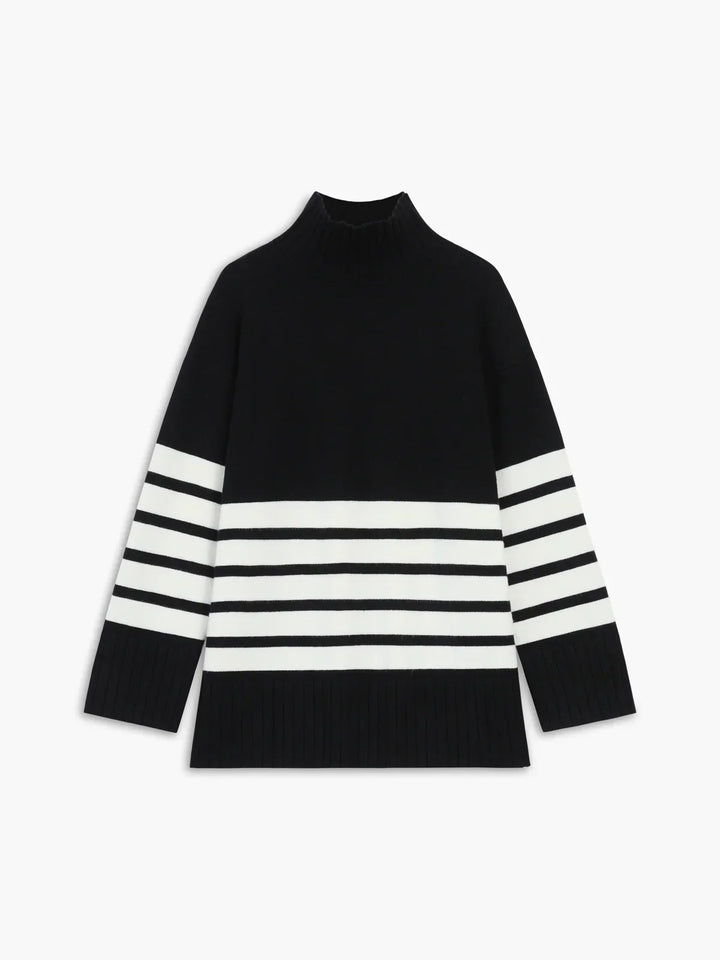Mia - Damen Rollkragenpullover mit Streifen