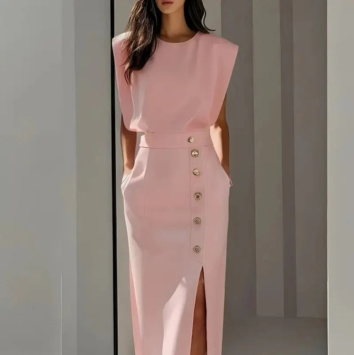 Midi-Kleid für Damen mit Seitenschlitz
