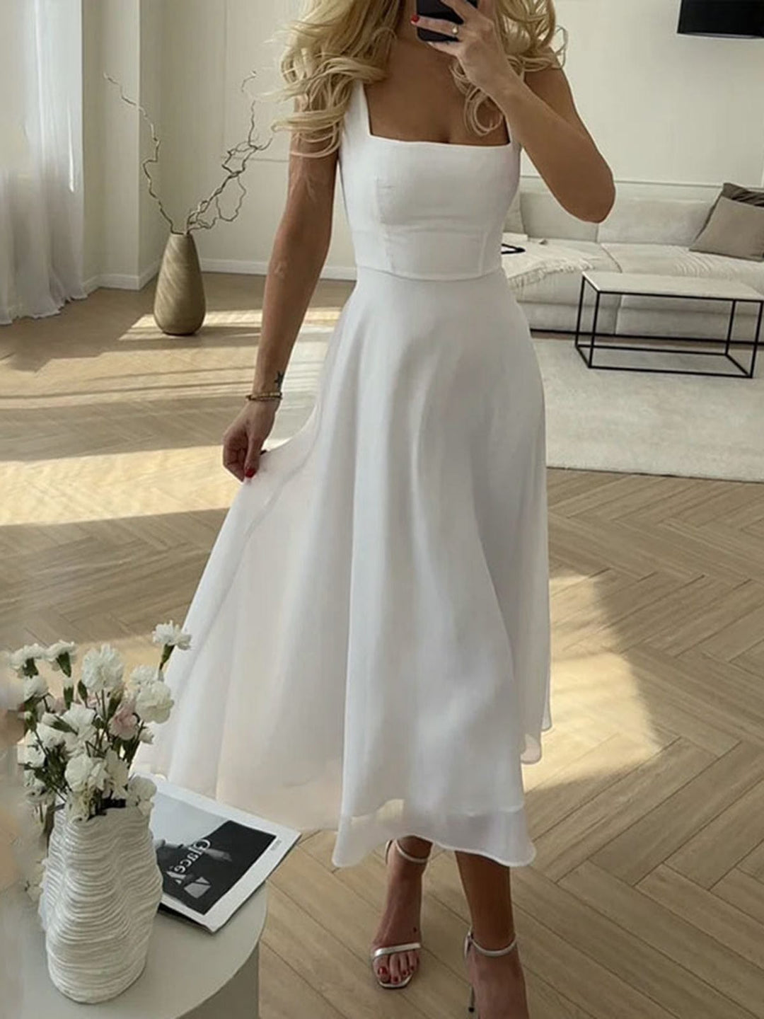 Midikleid Damen | A-Linie & Figurbetonte Taille