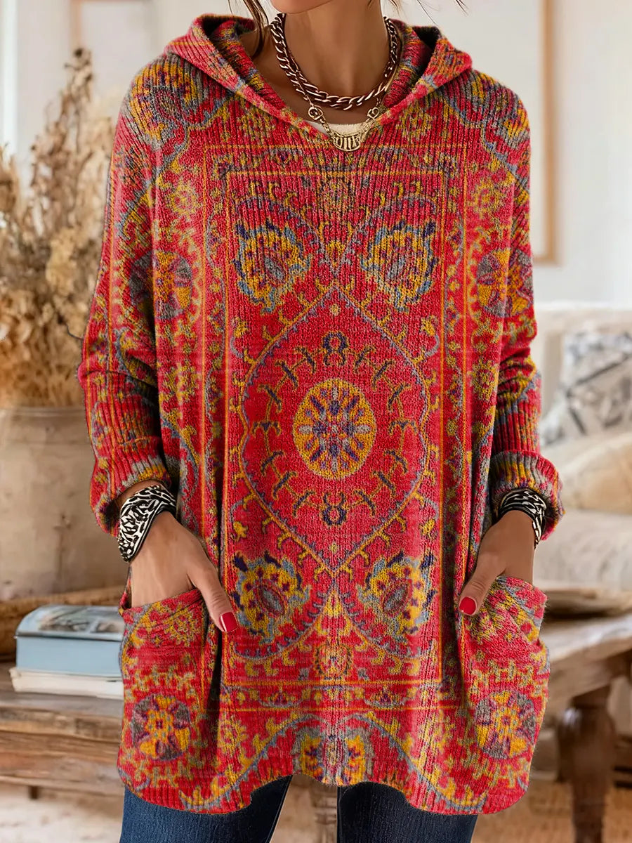 Sophia | Bequemes Damen Tunika Oberteil mit Kapuze