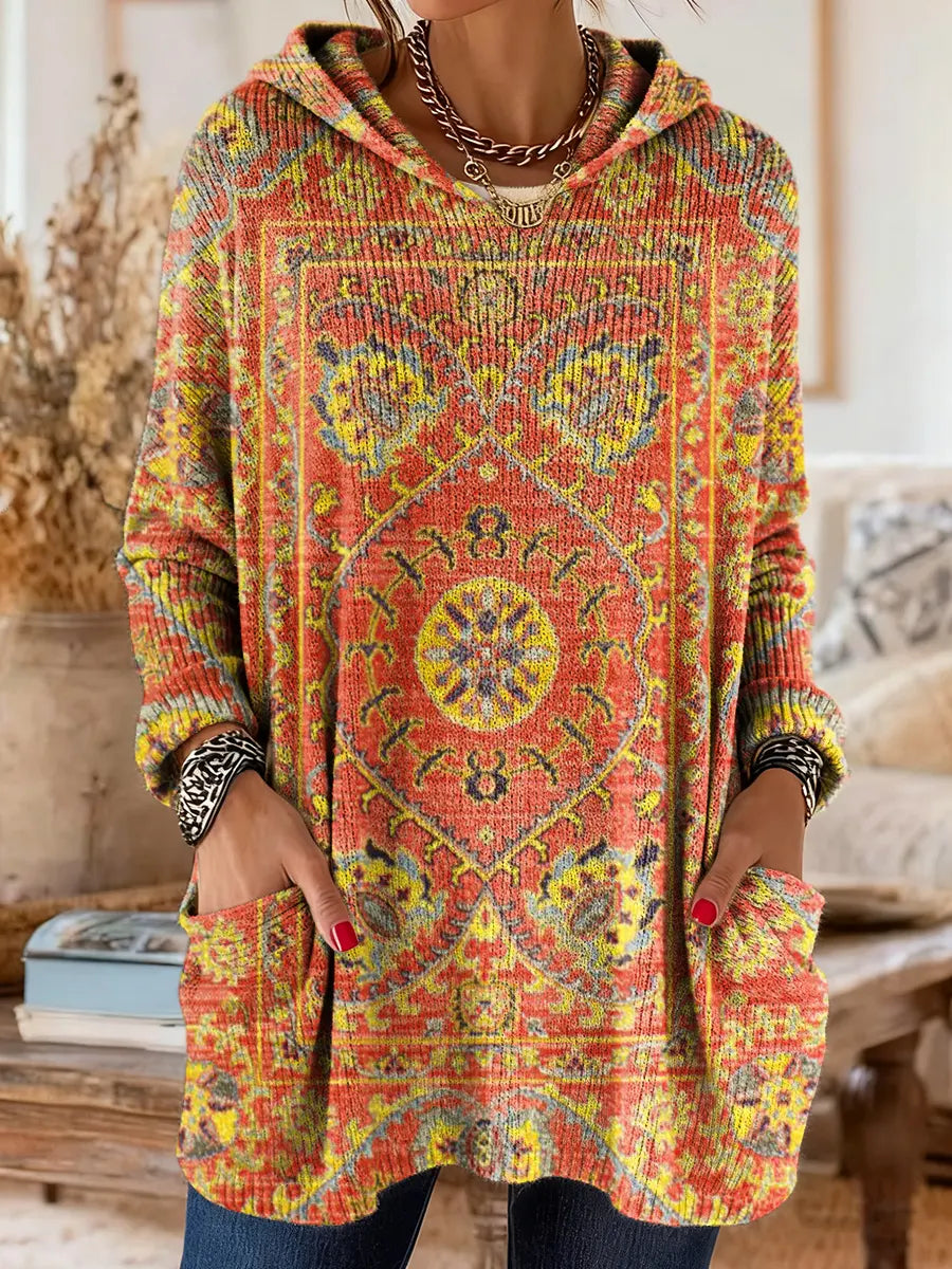 Sophia | Bequemes Damen Tunika Oberteil mit Kapuze