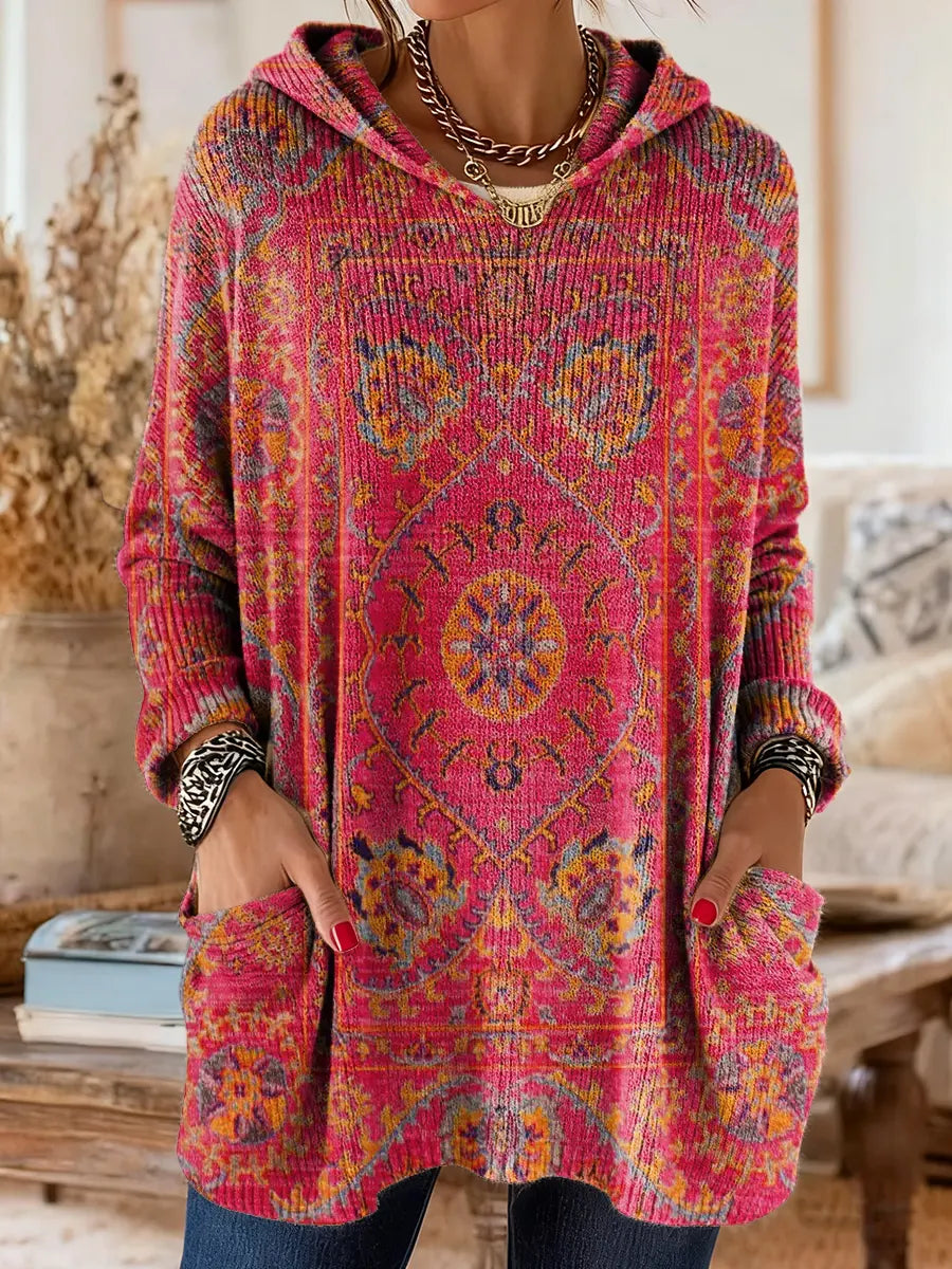 Sophia | Bequemes Damen Tunika Oberteil mit Kapuze