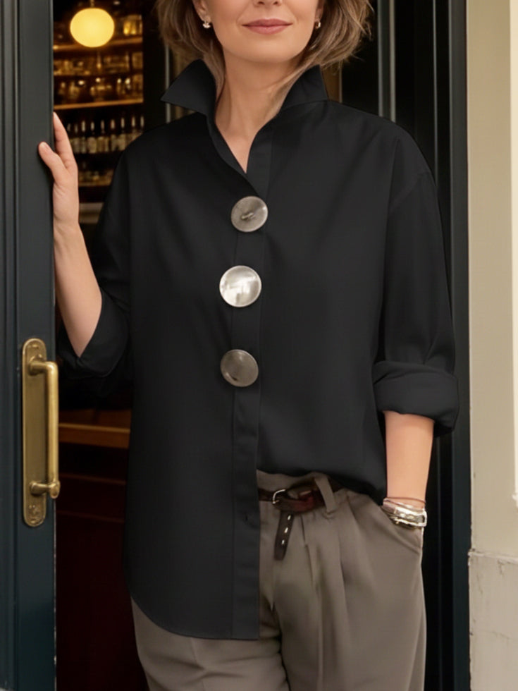 Mira | Elegante Bluse mit Stehkragen – Ausgefallen &amp; Festlich für Damen 2