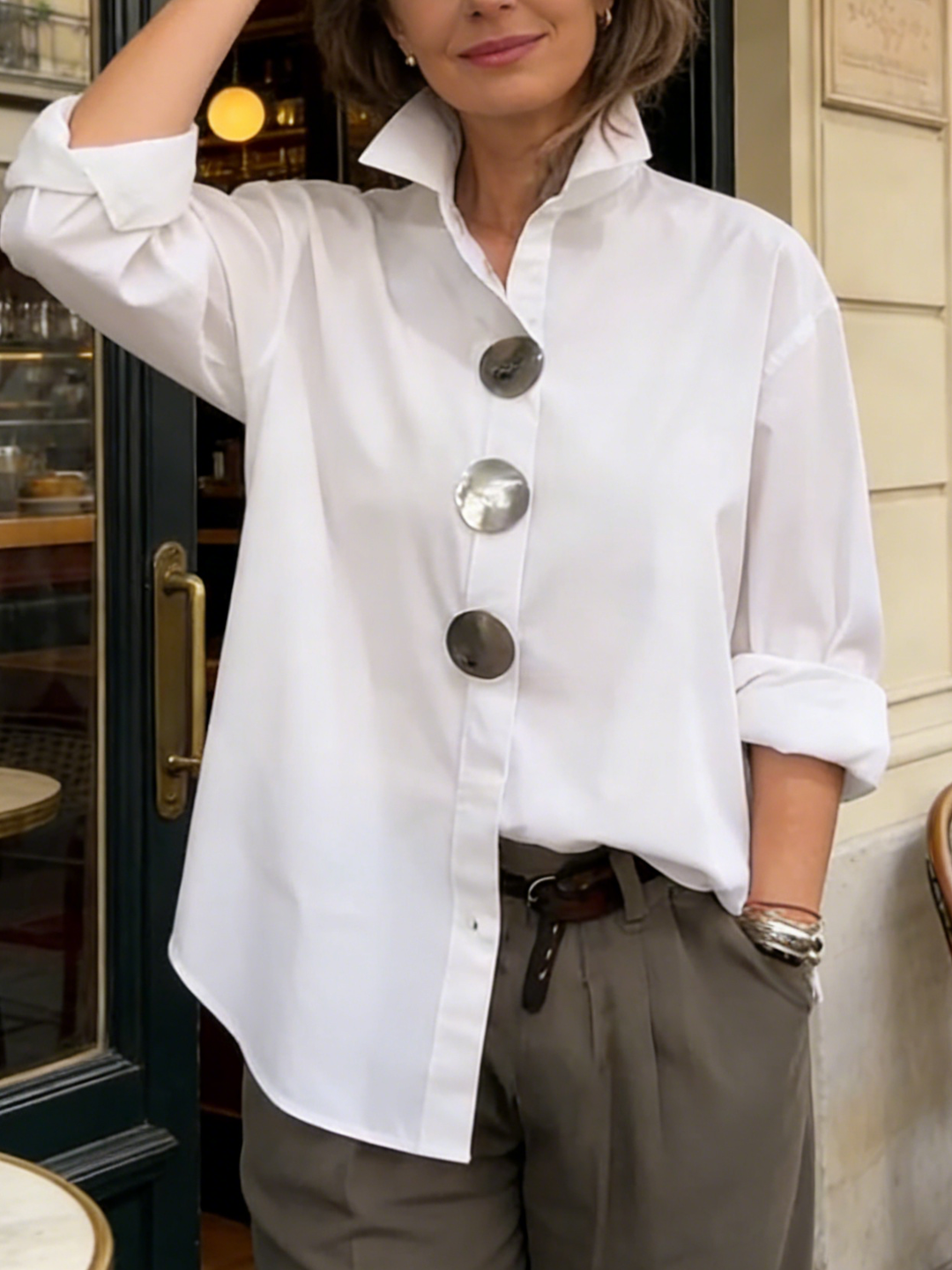 Mira | Elegante Bluse mit Stehkragen – Ausgefallen &amp; Festlich für Damen 6