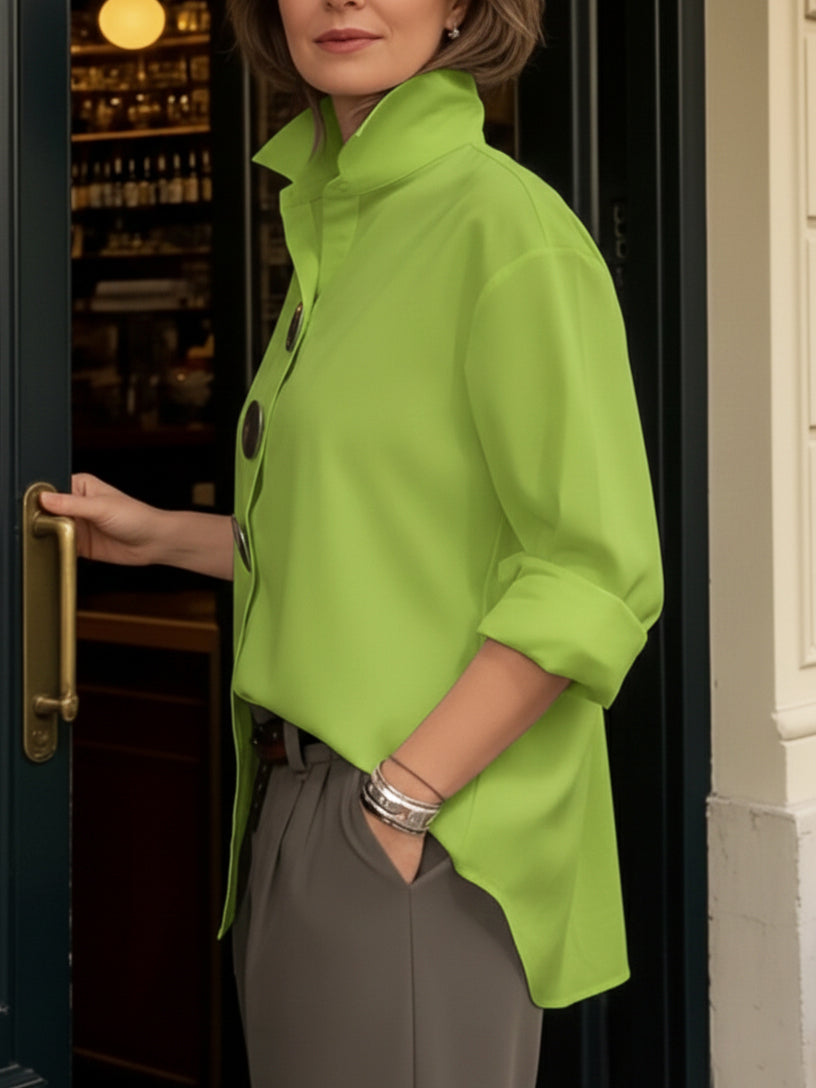Mira | Elegante Bluse mit Stehkragen – Ausgefallen &amp; Festlich für Damen 8