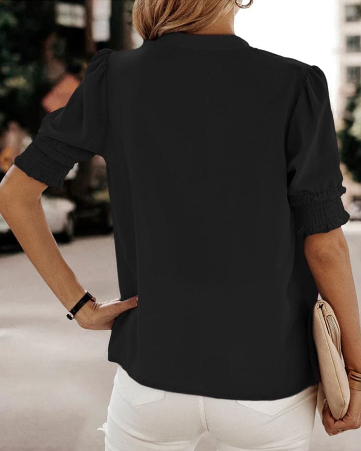 Mira | Elegante Damenbluse mit V-Ausschnitt und Puffärmeln - Perfekt für festliche Anlässe 8