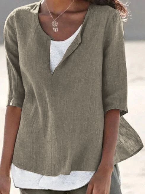 Mira | Luftige & Elegante Damenbluse mit 3/4-Ärmeln – Perfekt für Jeden Anlass 0