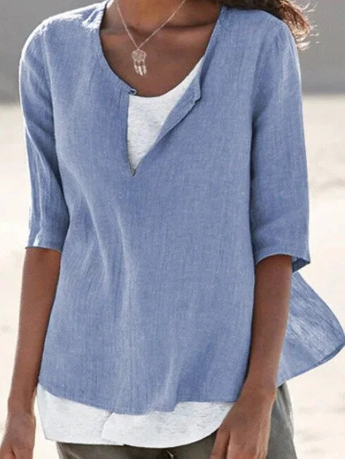Mira | Luftige & Elegante Damenbluse mit 3/4-Ärmeln – Perfekt für Jeden Anlass 2