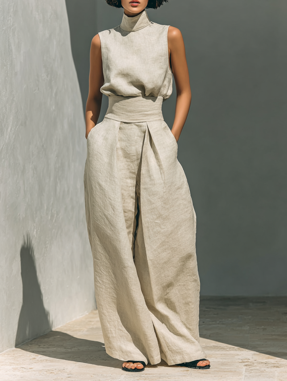 Anke | Minimalistisches Set aus einer Baumwoll-Leinen-Mischung