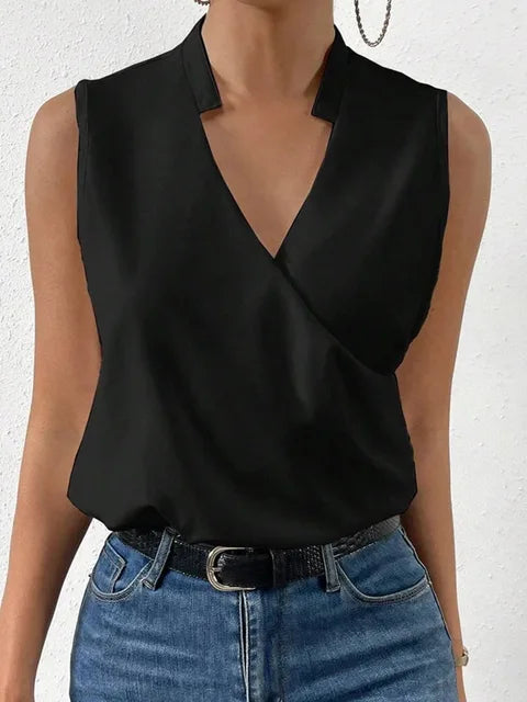 Juna – Top ohne Ärmel mit elegantem V-Ausschnitt