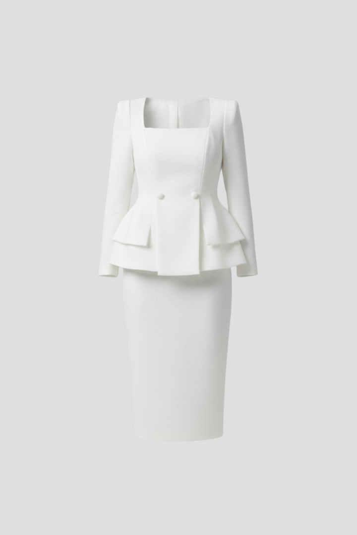 Annika | Damen Modernes Zweiteiliges Rockanzug Set