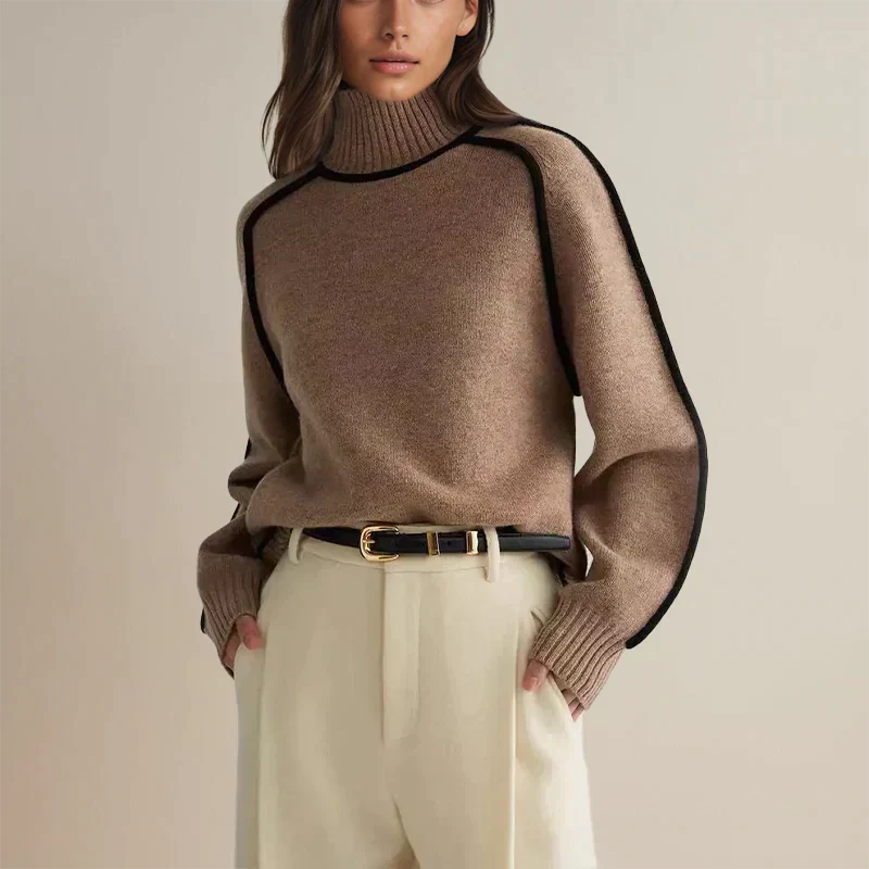 Modischer Rollkragenpullover mit langen Ärmeln