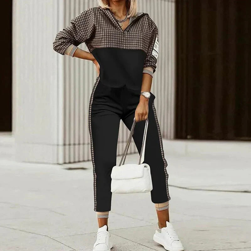 Anja | Damen Lässiges Zip-Trainingsanzug-Set