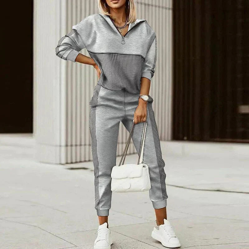 Anja | Damen Lässiges Zip-Trainingsanzug-Set