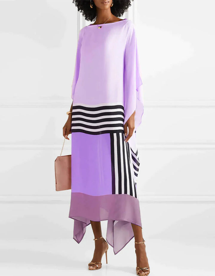 Ella | Modernes Maxikleid mit geometrischem Farbblock-Design