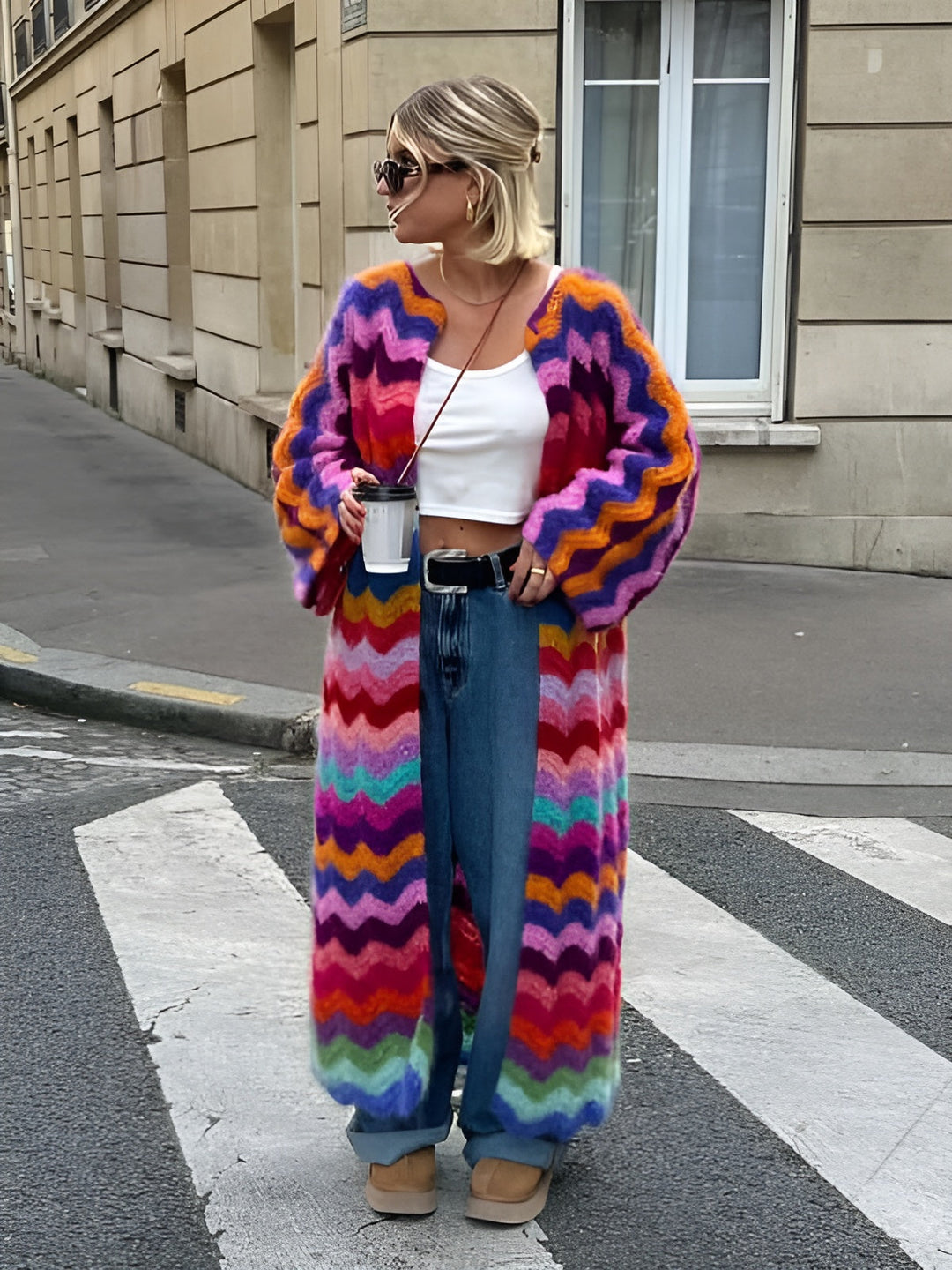 Monroe - Wellenförmige weiche Strickjacke