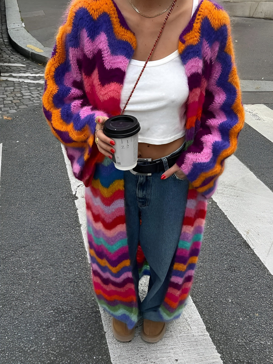 Monroe - Wellenförmige weiche Strickjacke