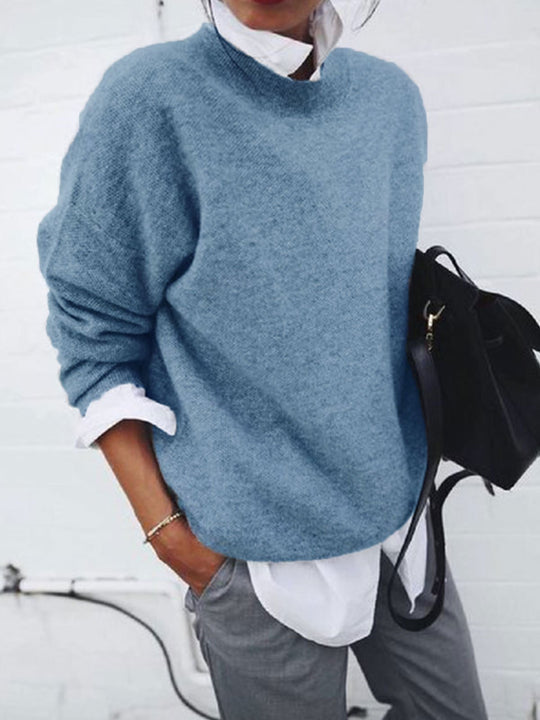 Mühelose Eleganz im langärmeligen Mock-Layer-Stil