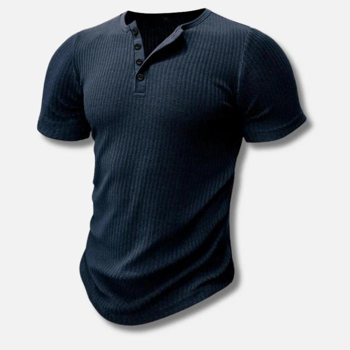 Herren-Henley-Shirt kurzarm mit Knopfleiste