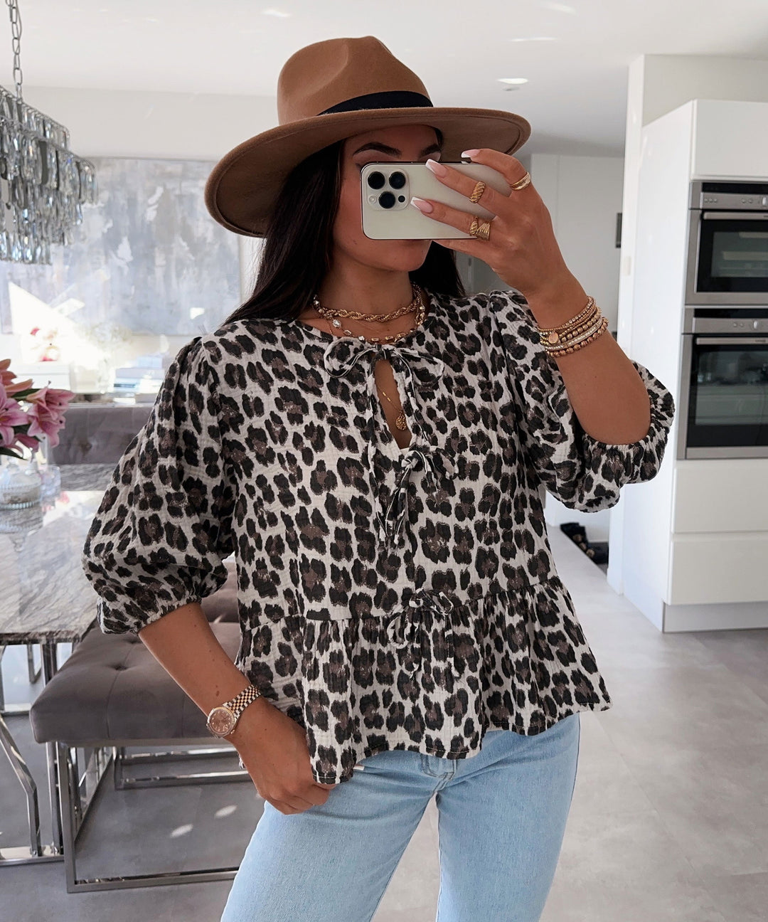 Musselin Bluse Elora Leo  Ladypolitan ♡   