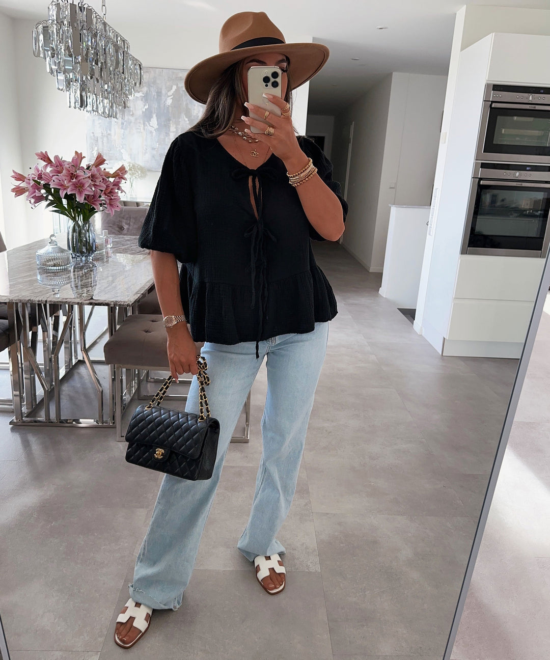 Musselin Bluse Elora Schwarz