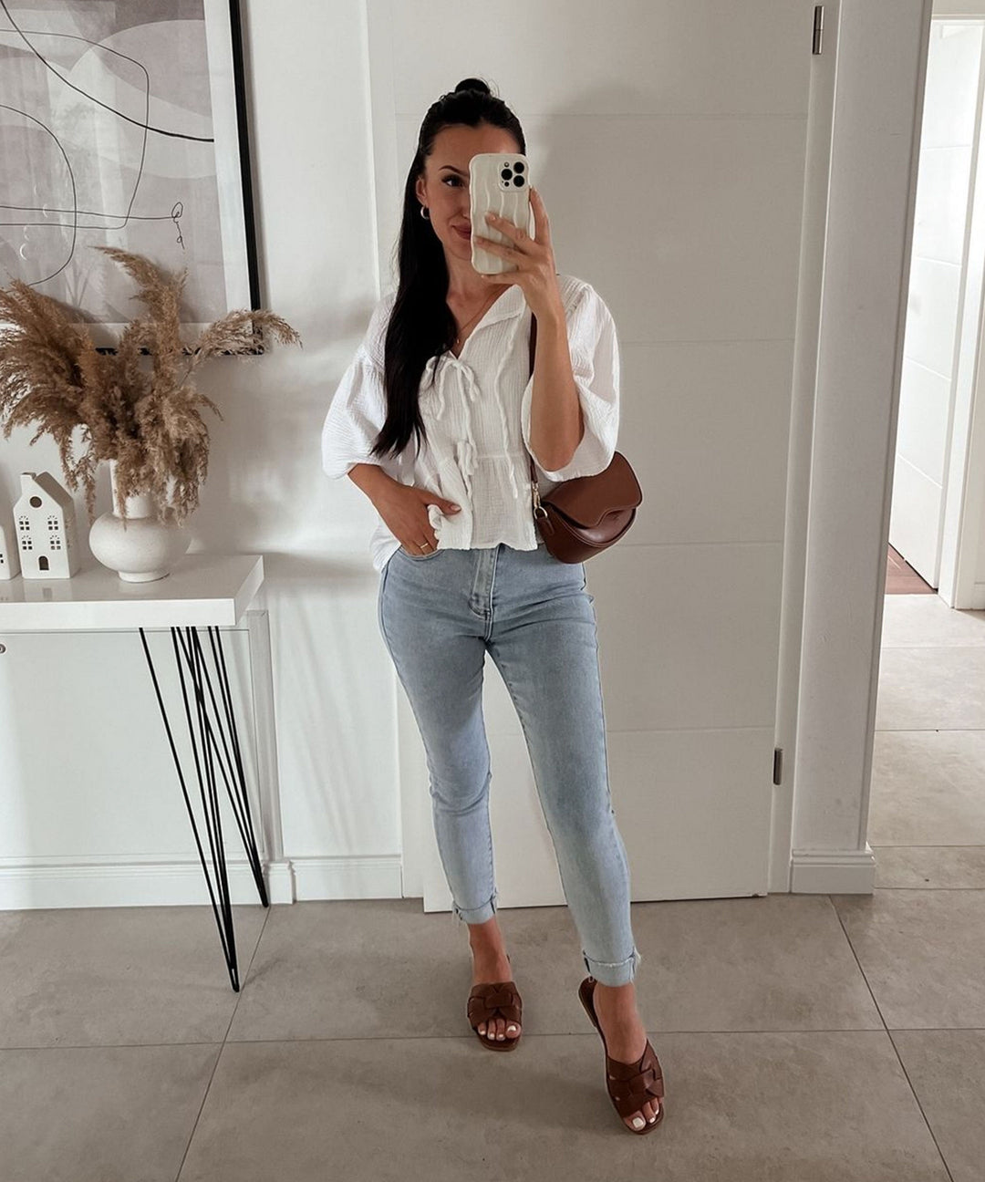 Musselin Bluse Elora Weiß