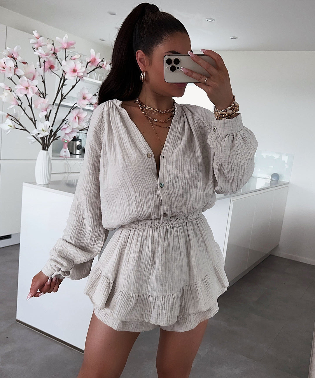 Musselin Jumpsuit Juana Beige  Ladypolitan ♡   