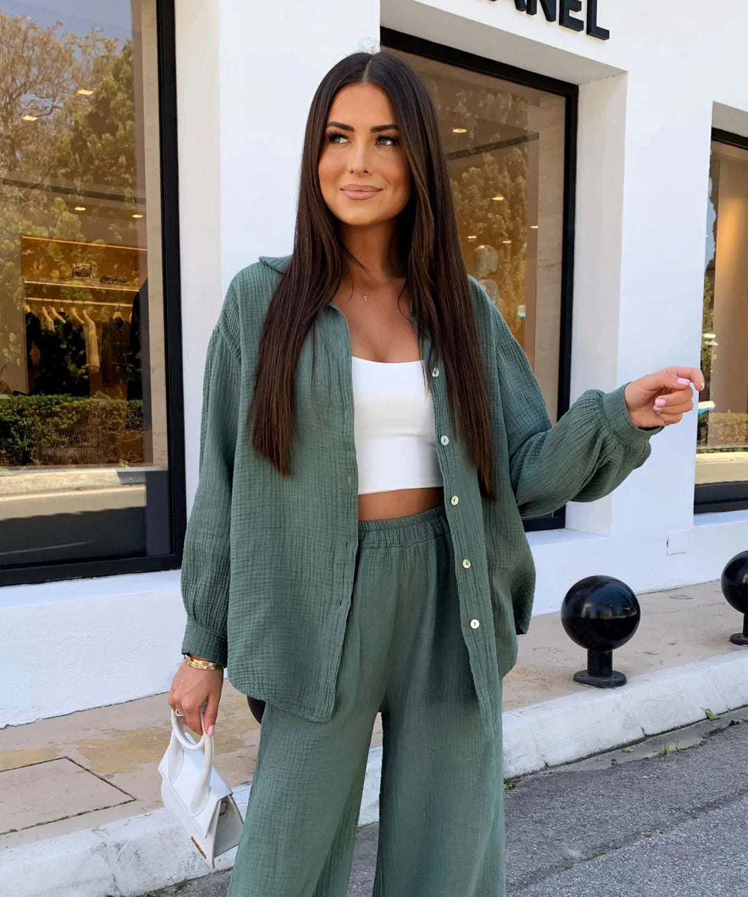 Musselin Set Rienna Khaki