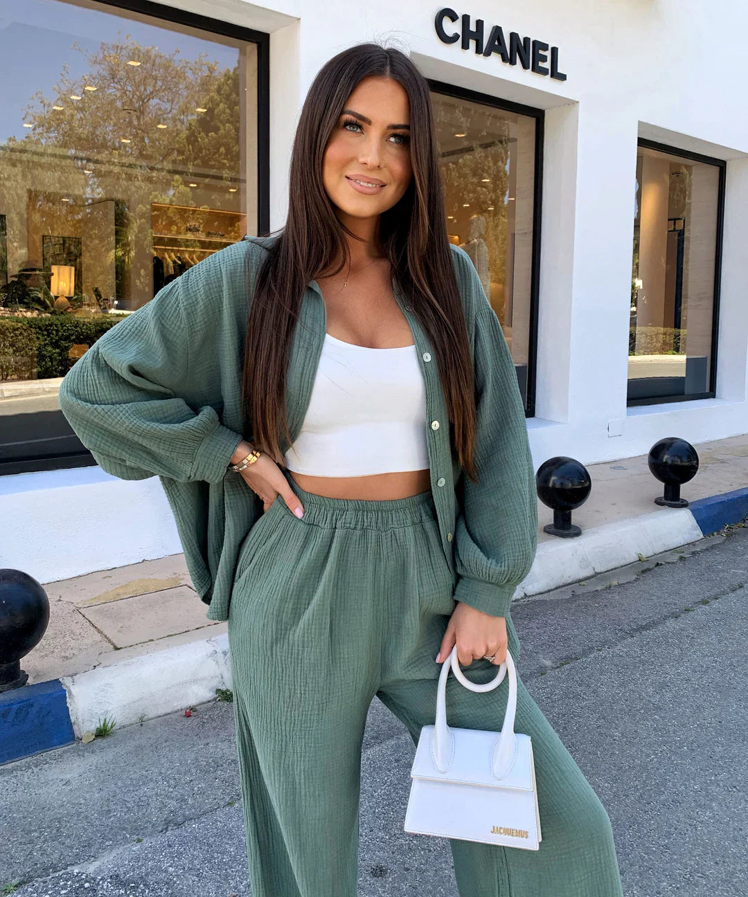 Musselin Set Rienna Khaki