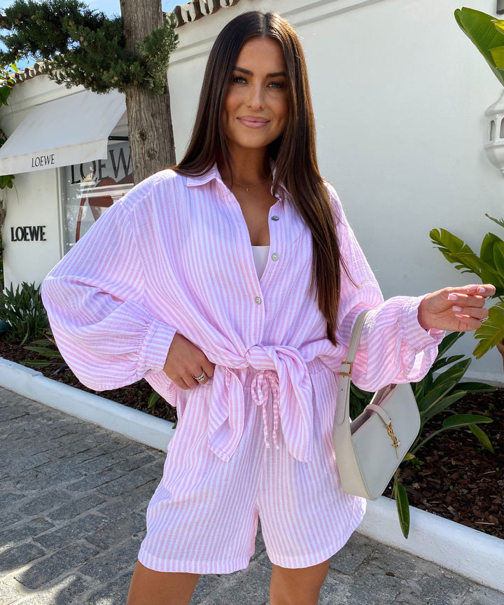 Musselin Set Laya Streifen Rosa Ladypolitan ♡