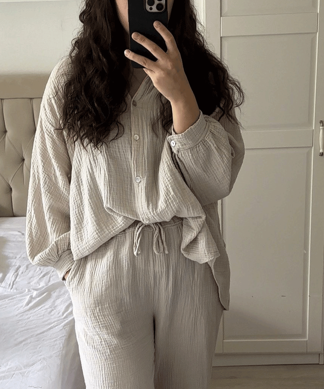 Musselin Set Gabriela Beige Ladypolitan ♡
