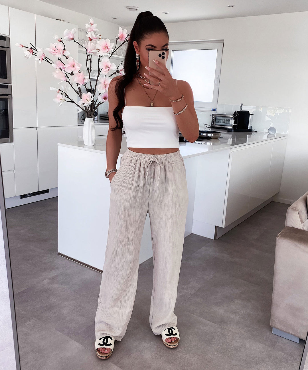 Musselin Set Gabriela Beige Ladypolitan ♡