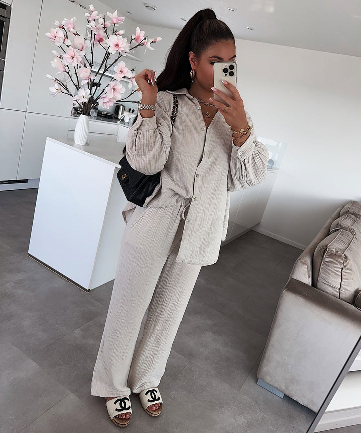 Musselin Set Gabriela Beige Ladypolitan ♡