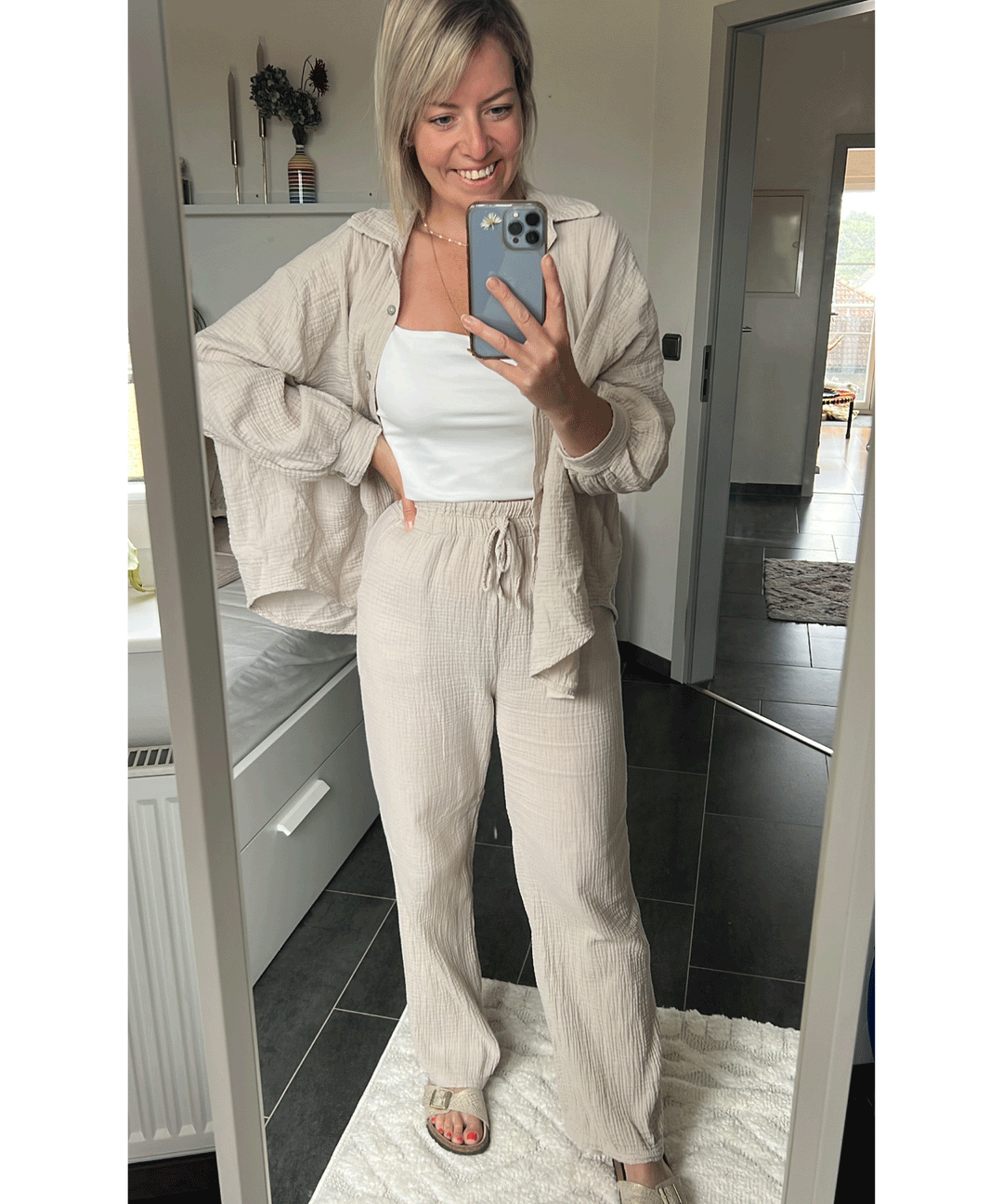 Musselin Set Gabriela Beige Ladypolitan ♡