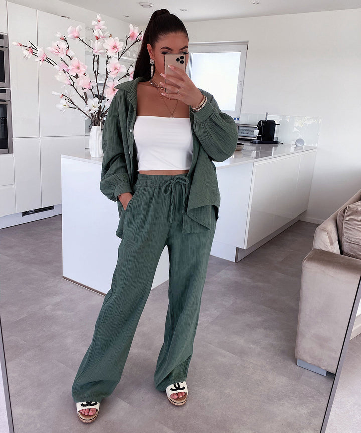 Musselin Set Gabriela Khaki Ladypolitan ♡